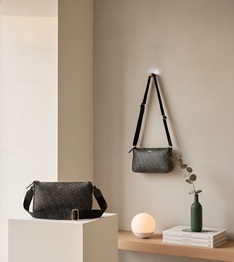 DKNY CARTERA GRIS-NEGRO MEDIANO