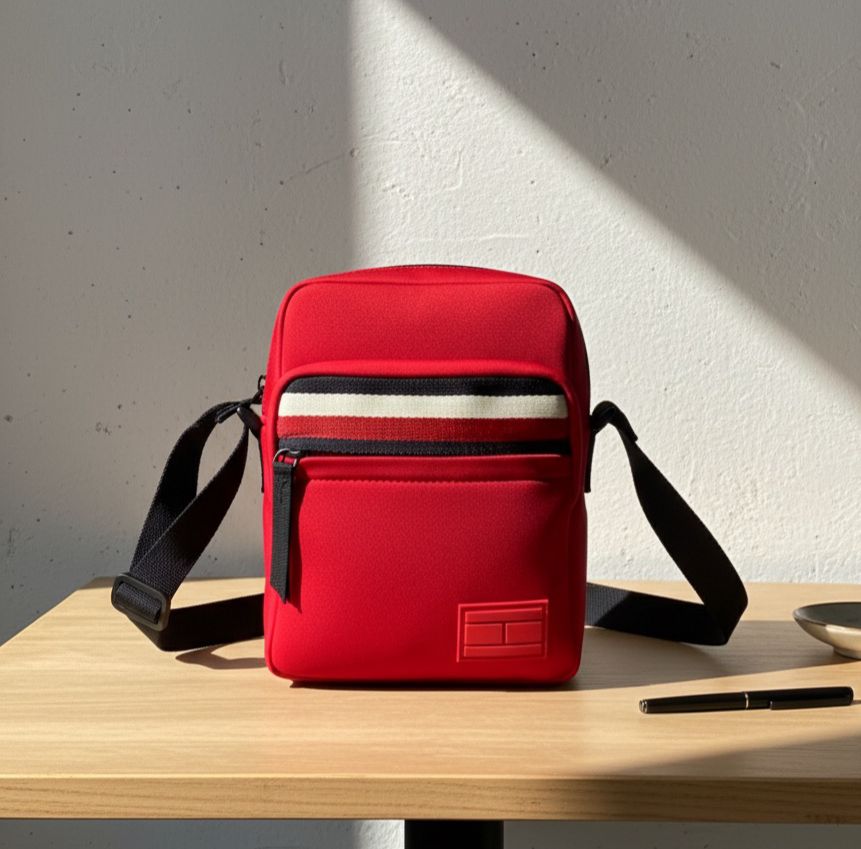 TOMMY MINI CARTERA ROJO AZL-BLC