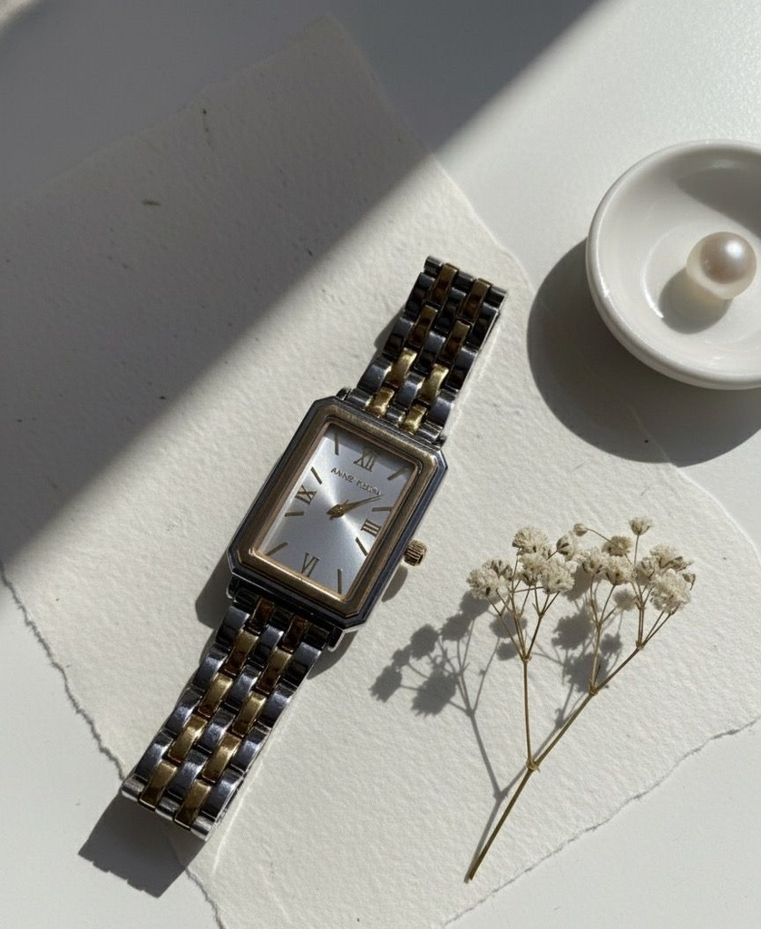 ANNE KLEIN RELOJ PLATEADO-DRD CUADRADO