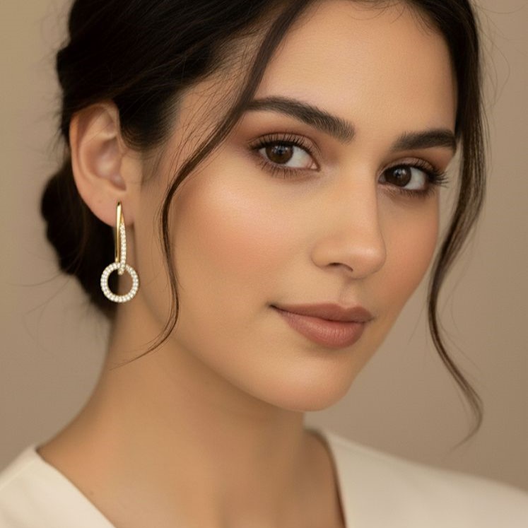 ARETES ENCHAPE DORADO INFINITO