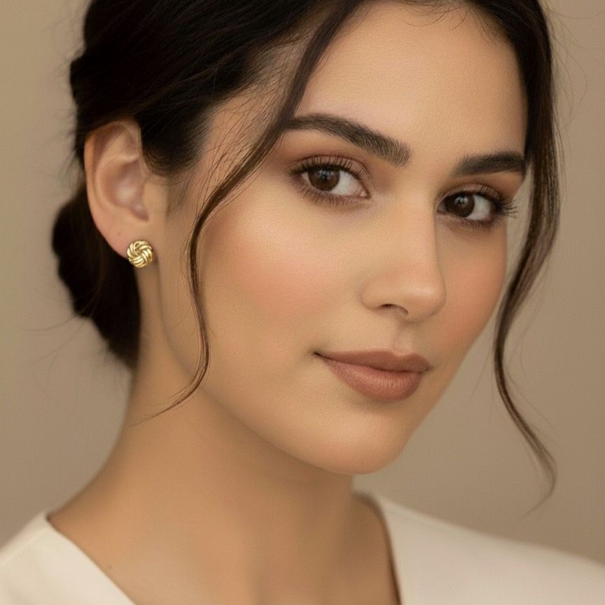 ARETES ENCHAPE FLOR DORADO