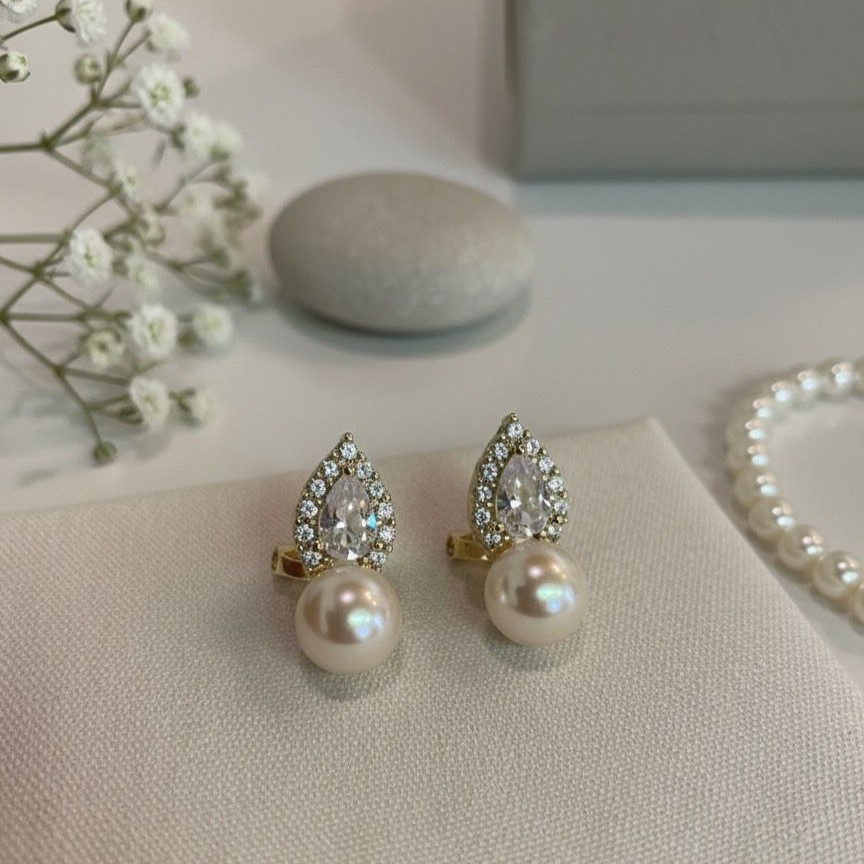 ARETES ENCHAPE DRD-BRILLANTE-PERLA