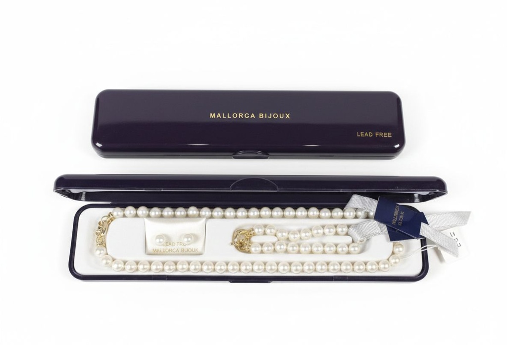 MALLORCA COLLAR-ARETES-PULCER PERLAS CLRS SET003