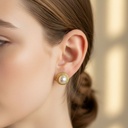 ARETES PERLA B/ DORADO 5MM