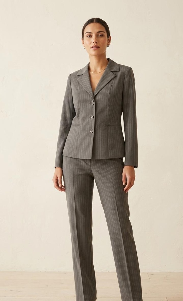 WALL ST CHAQUETA-PANTALON GRIS RAYAS 5060