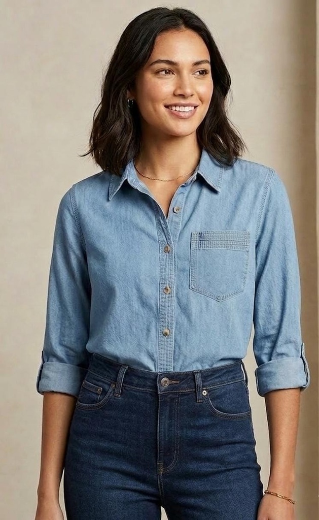 HOPE&HARLOW BLUSA AZUL JEASN HT8132CJ4