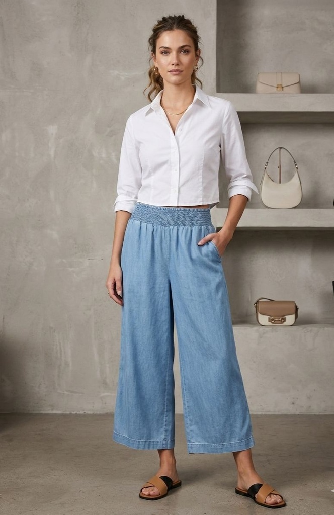 HOPE&HARLOW PALAZO AZUL JEANS HR8132CF6