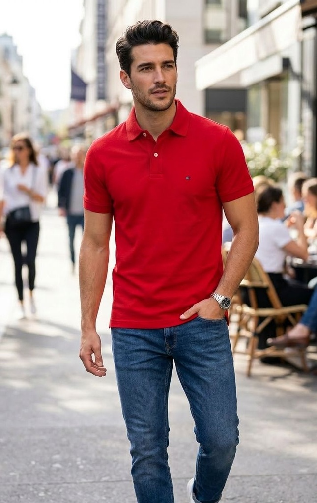 TOMMY CAMISETA C/P ROJO HOMBRE 78JA592R