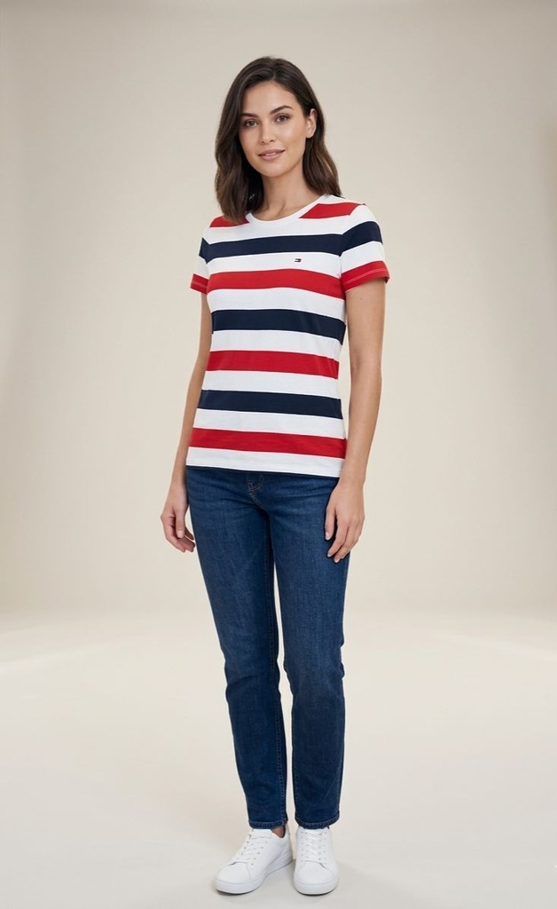 TOMMY CAMISETA BLANCO-RJ-AZUL M MUJER XW04733B