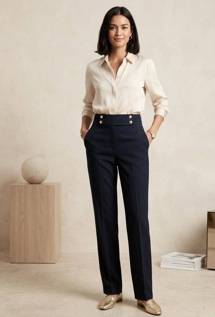 ANNE KLEIN PALAZO NEGRO MUJER