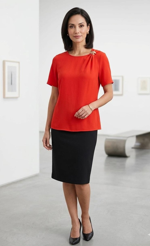 MICHEL BLUSA ROJO BROCHE/DRD 43726