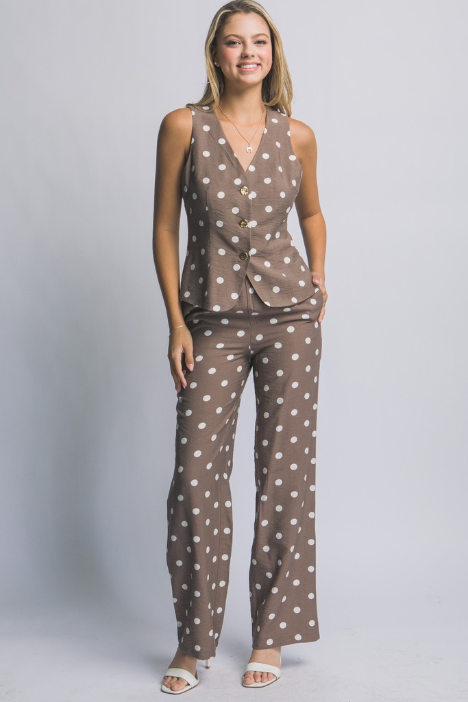 LOVE TREE SET BLUSA-PALAZO MOCHA PNTS 3793NSET