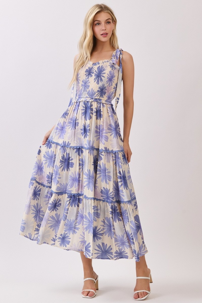 BIGHIT VESTIDO CREMA-FLRS MORADO HD3246