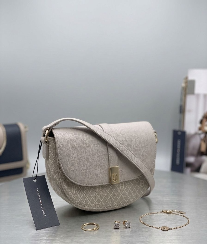 TOMMY CARTERA GRIS-BEIGE PEQUE.