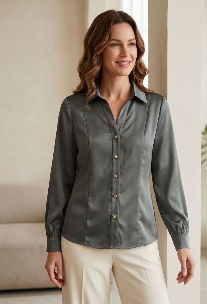 ANNE KLEIN BLUSA VERDE OLIVO