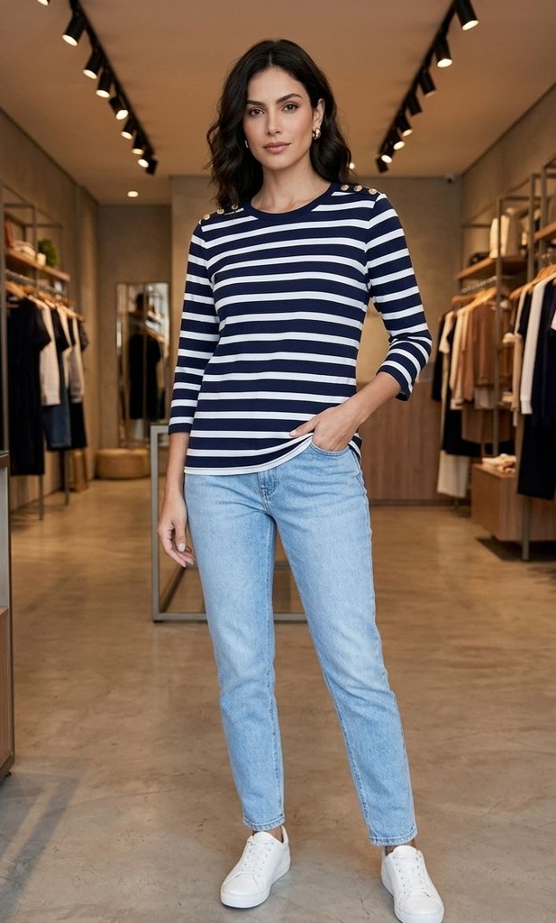 RAFAELLA CAMISETA AZUL M-BLC