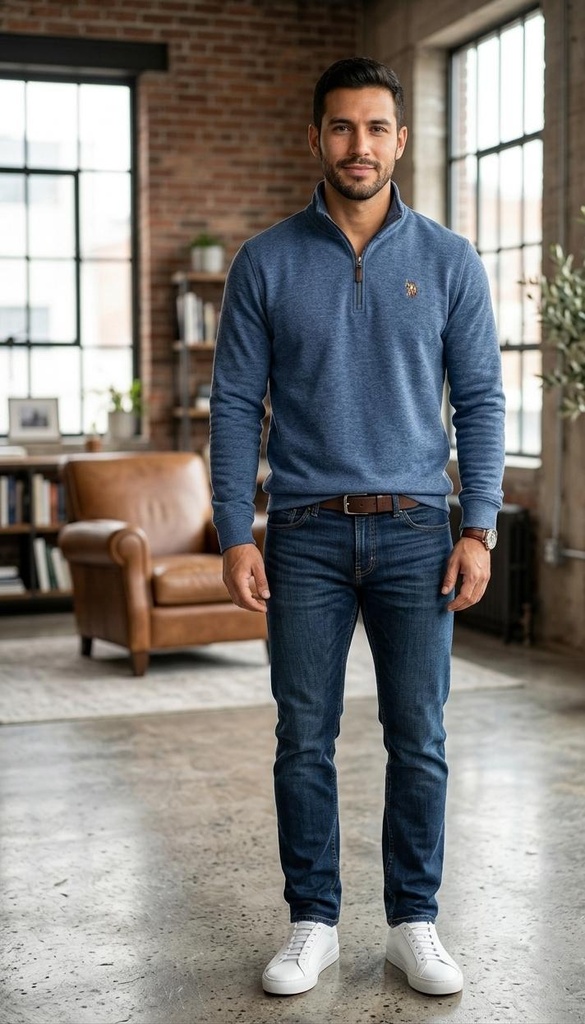 POLO SUETER AZUL HOMBRE 11Q0075Z5A