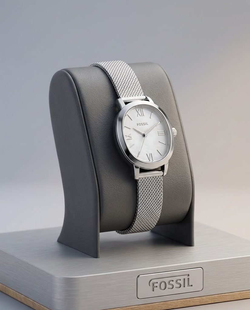 FOSSIL RELOJ OVALADO PLATEADO BQW5015