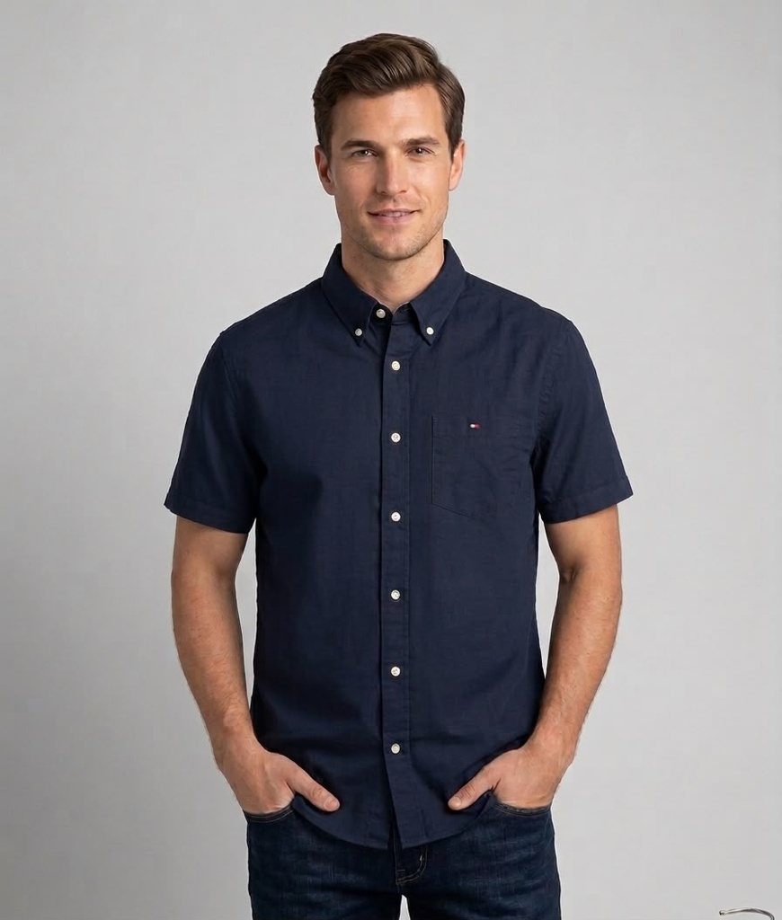 TOMMY CAMISA AZUL MARINO HOMBRE XM03515