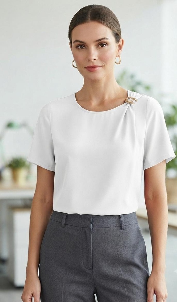 MICHEL BLUSA BLANCO C/BROCHE 43726B