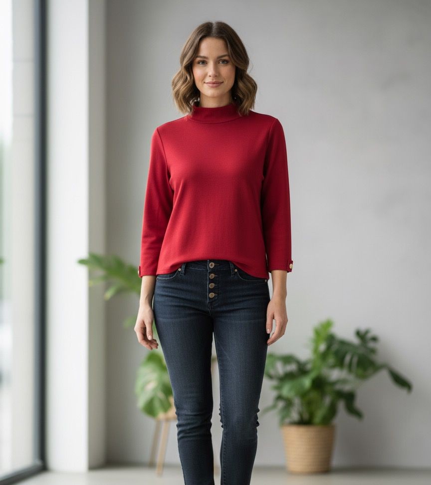 ANNE KLEIN CAMISETA M.LARGA OCRE