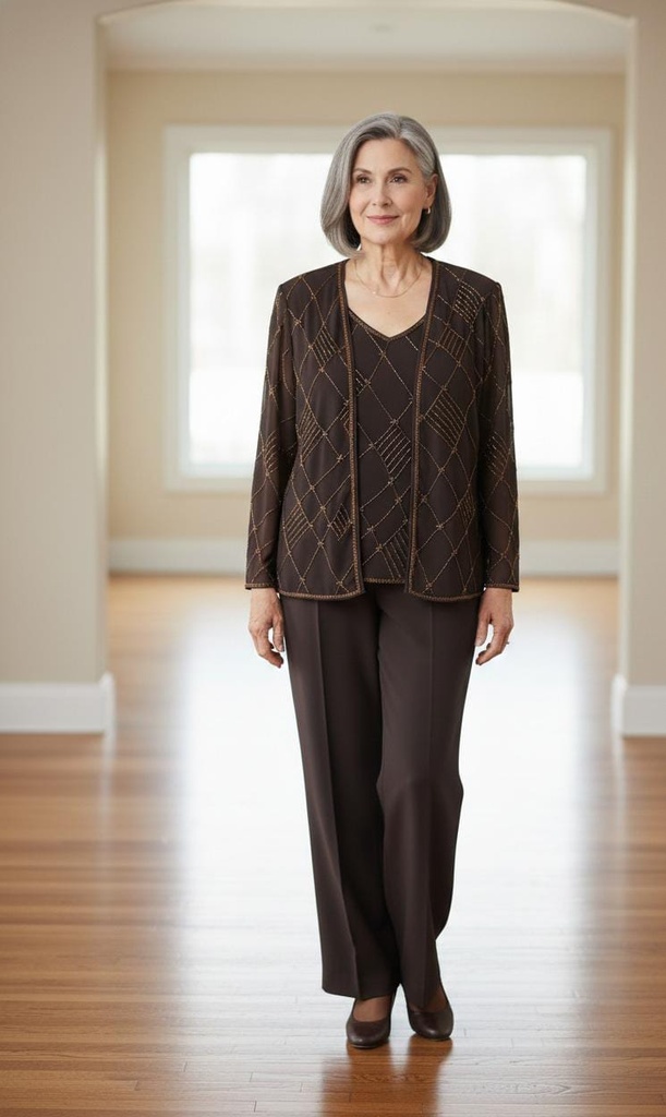 R&M RICHARDS TRAJE MUJER CAFE-