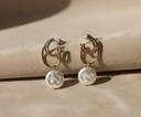 ARETES DORADO PERLAS COLGANTE