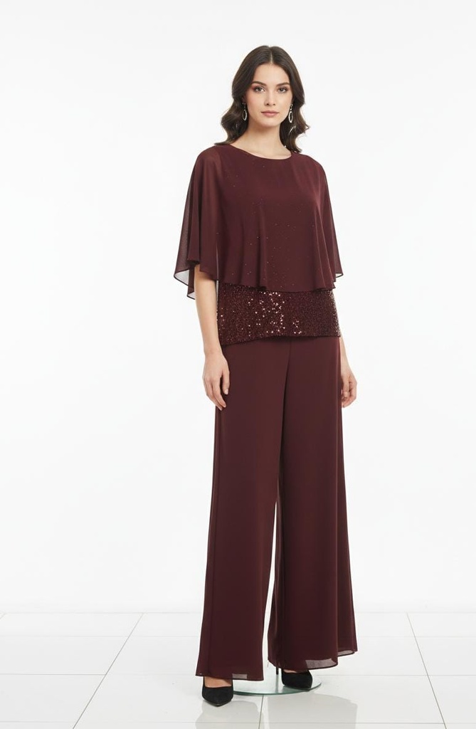 SLNY BLUSA-PANTALON MUJER MORADO