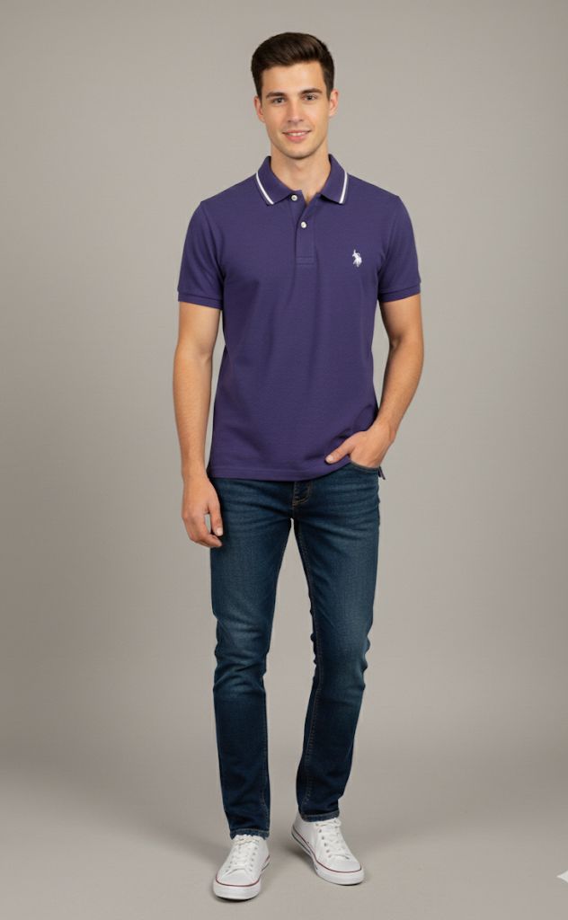 POLO CAMISA HOMBRE AZUL