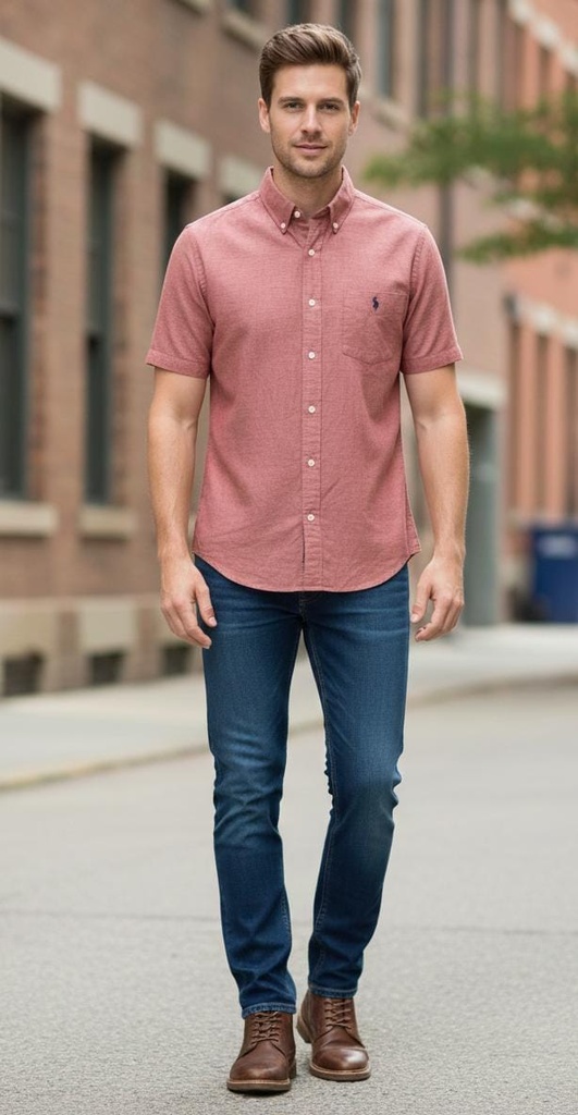 POLO CAMISA OCRE HOMBRE