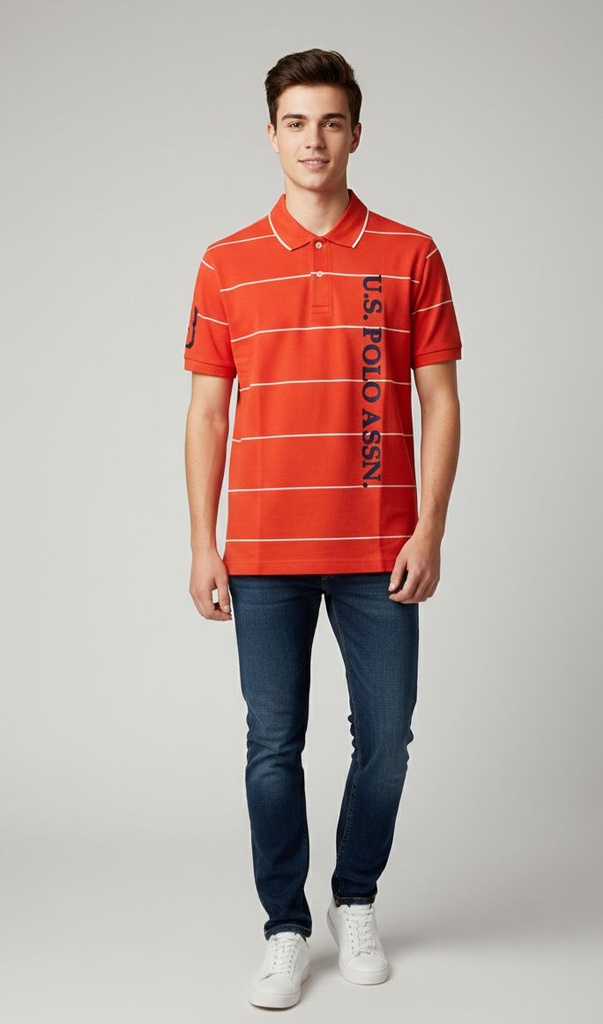 POLO CAMISETA NIÑO NARANJA-BLC