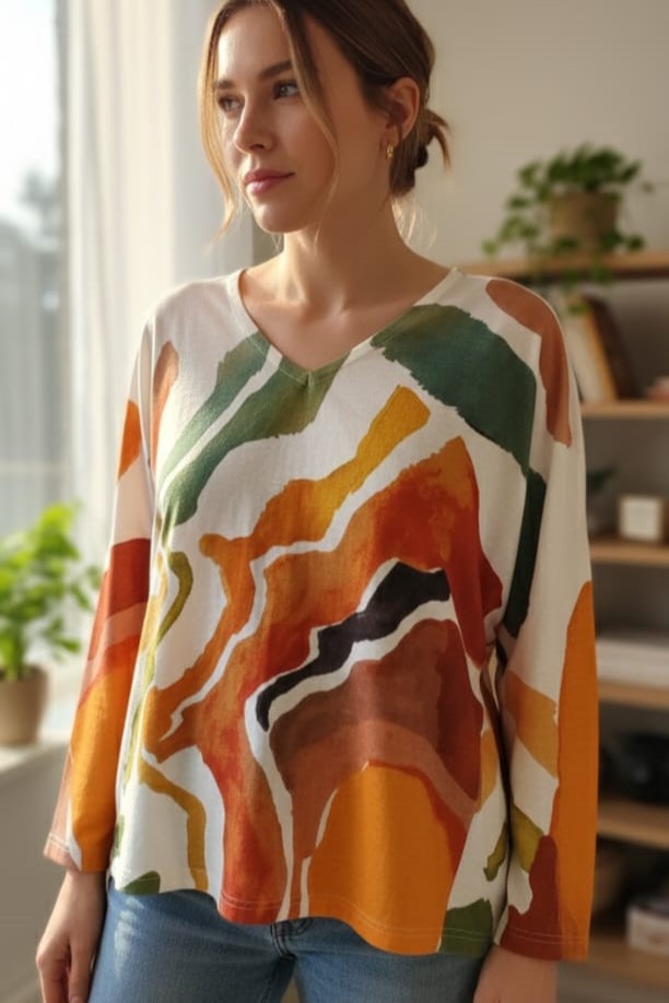 MILANO BLUSA CAMISETA BLANCO-VERDE-