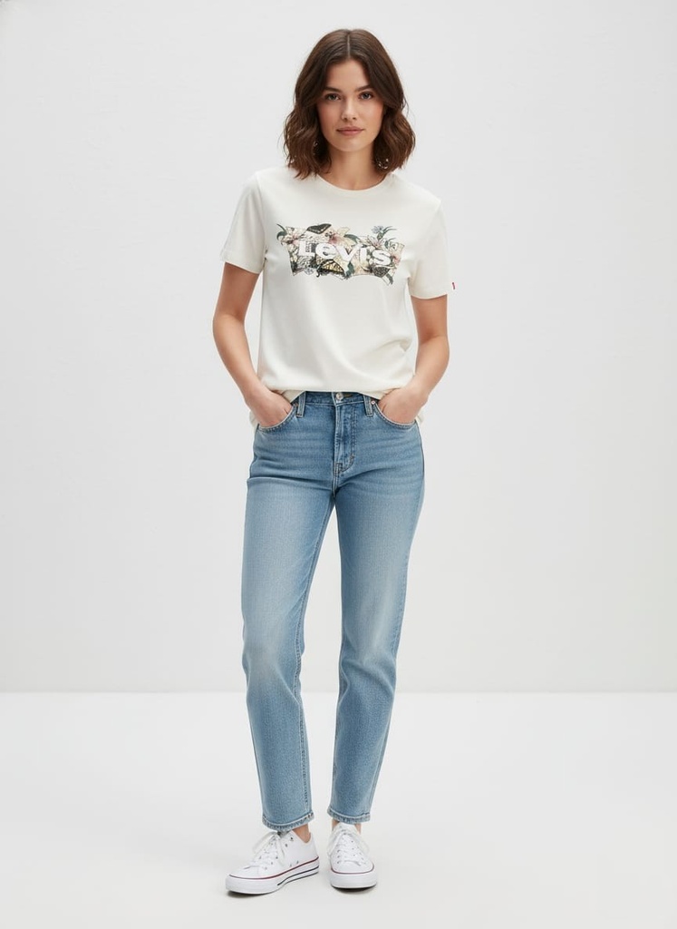 LEVI´S CAMISETA BLANCO FLORES MUJER