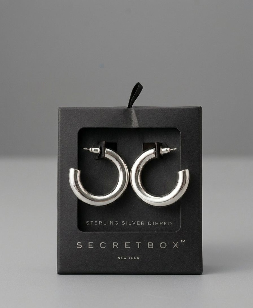 SECRETBOX ARETES PLATEADO ARGOLLA