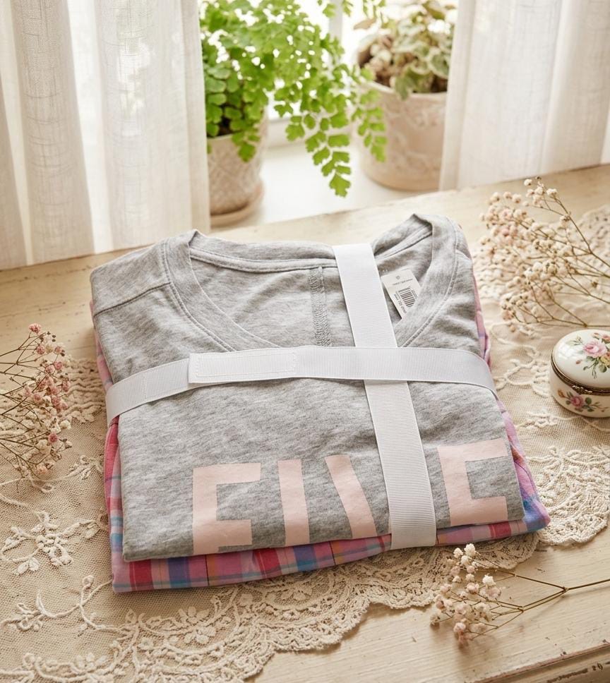 LOVE PIJAMA MUJER GRIS-ROSADO 2pzs