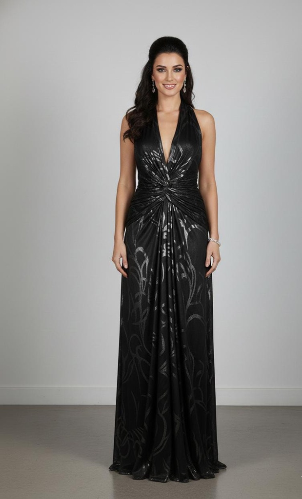 TADASHI VESTIDO  MUJER NEGRO-