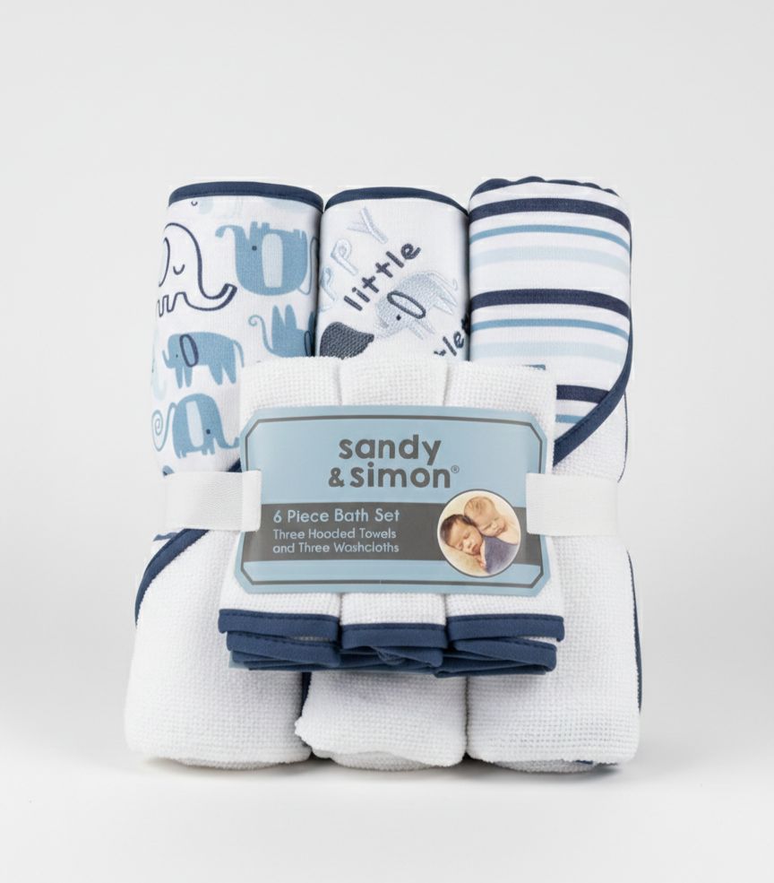 SANDY&SIMON SET TOALLAS BLC-AZUL