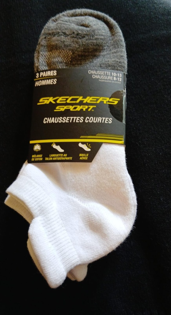SKECHERS CALCETINES 3PZS BLC-GRIS