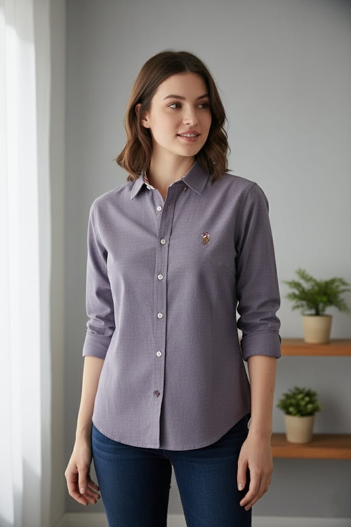 POLO CAMISA MORADO MUJER