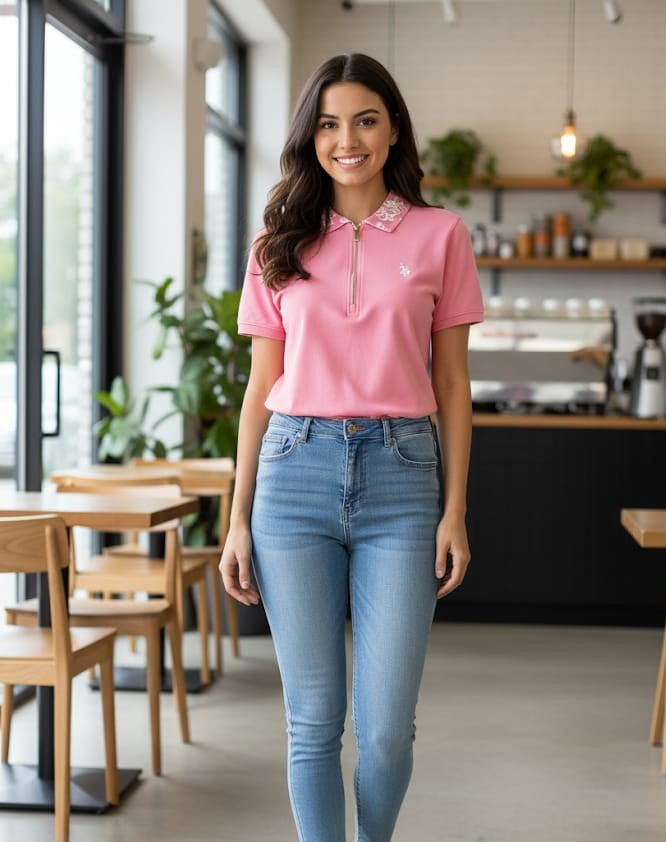 POLO ASSN. CUELLO POLO ROSADA