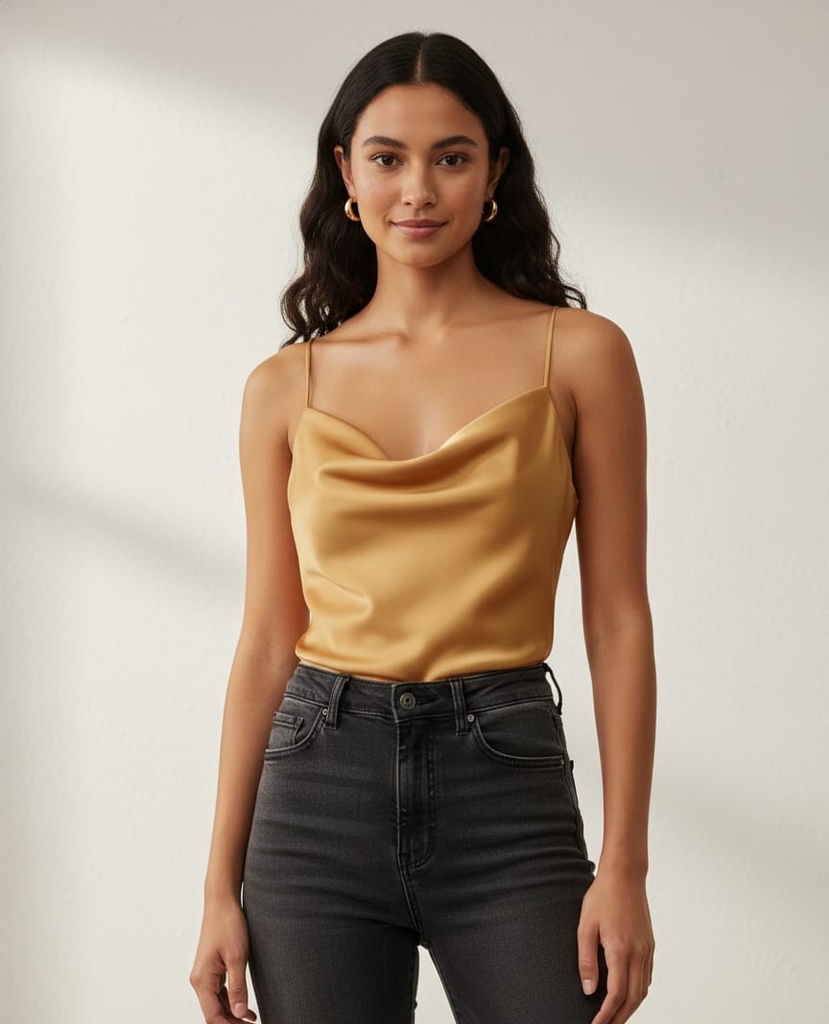 DNA BLUSA MOSTAZA ESCOTE MUJER