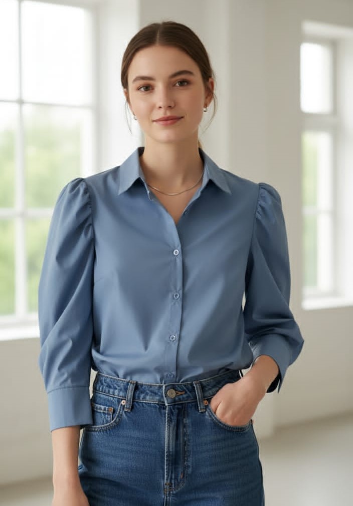 CIEN BLUSA MUJER AZUL