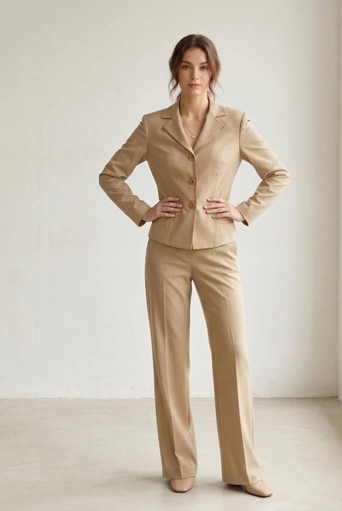 STEPS CHAQUETA-PANTALON BEIGE 2PZ