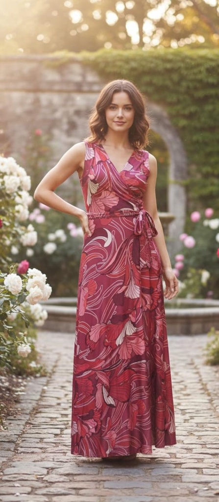 TAHARI VESTIDO FUCSHIA ESTAMPAD.CLRS