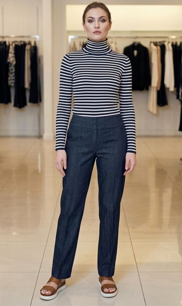 FOCUS 2000 PANTALON FORMAL AZUL