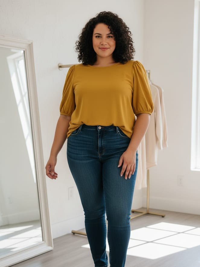 ANN TAYLOR BLUSA MUJER MOSTAZA