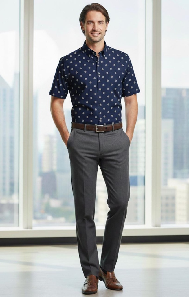 AMERICAN CAMISA HOMBRE AZUL M.PNTS