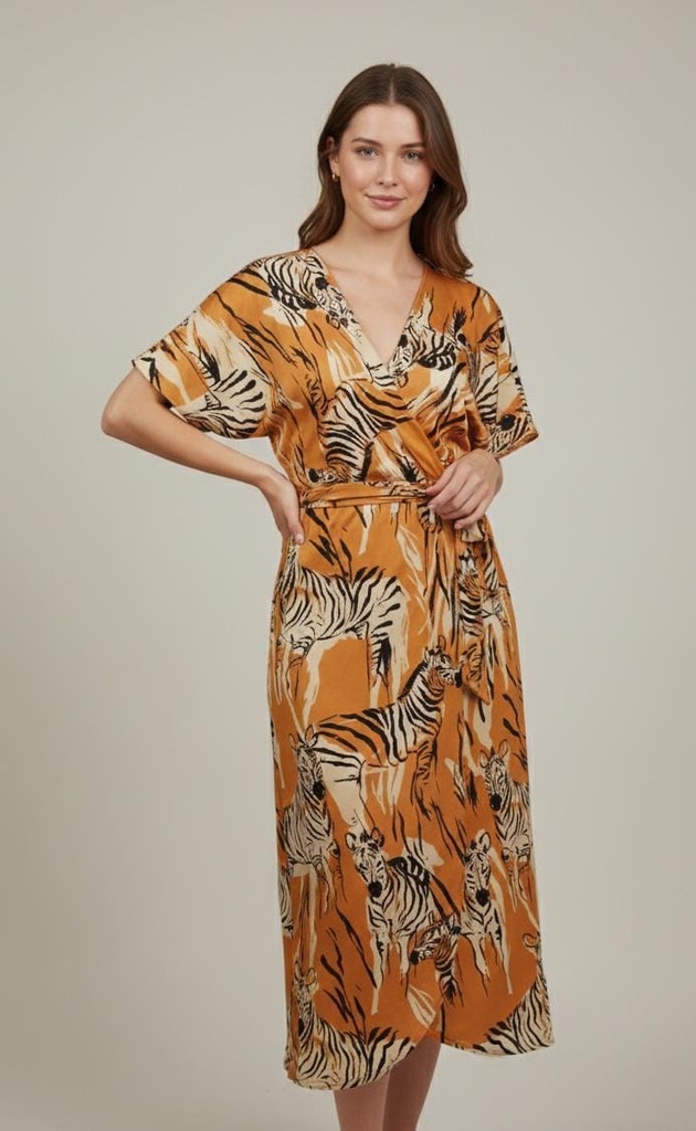 MILK&HONEY VESTIDO CAFE TIGRE MUJER