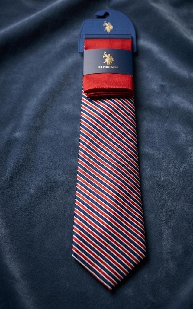 POLO CORBATA ROJO-AZUL M.BLC-PAÑUELO