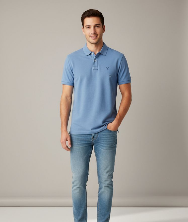 AMERICAN CAMISETA HOMBRE AZUL